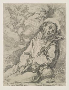 Saint Francis Consoled by a Musical Angel by Francesco Vanni