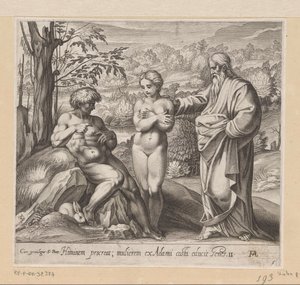 God Creating Man and Woman by Francesco Villamena