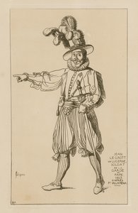 Jean le Grott of Lucerne, guardsman of the Pope, 1613 by Francesco Villamena