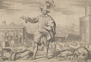 Portrait of Ioannes Altus Johann Alten, of the Swiss Guard, Standing by the Quirinal by Francesco Villamena