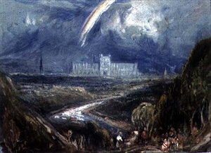 View from a Hillside of a Distant City and Cathedral, with a River in the Foreground