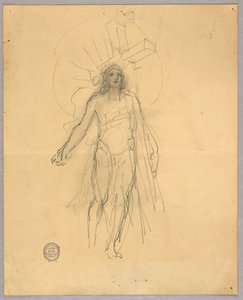 Sketch for Central Figure in the Ascension by Francis Augustus Lathrop