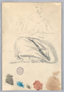 Sketch of Drapery for Seated Figure
