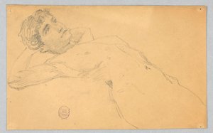 Sketch of Female Nude by Francis Augustus Lathrop