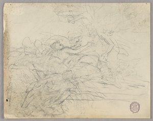Sketch of Figural Group for Ascension by Francis Augustus Lathrop