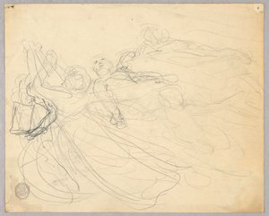 Sketch of Figural Group for Ascension by Francis Augustus Lathrop