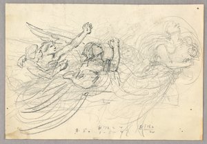 Sketch of Figural Group for Ascension by Francis Augustus Lathrop