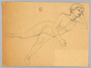 Sketch of a Female Nude by Francis Augustus Lathrop