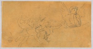 Sketch of an Angel and Putti by Francis Augustus Lathrop