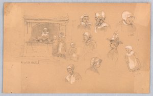 Sketches of Townspeople in Mont St. Michel and Vitré by Francis Augustus Lathrop