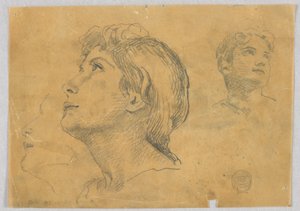 Sketches of Two Heads by Francis Augustus Lathrop