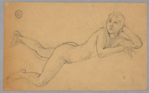 Study of Nude Figure by Francis Augustus Lathrop
