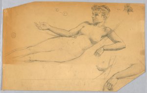 Study of Nude Figure by Francis Augustus Lathrop