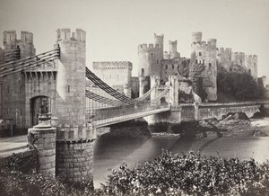 Conway Castle & Suspension Bridge From The Island by Francis Bedford