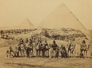Gizeh - The Departure of H.R.H. the Prince of Wales and Suite from the Pyramids by Francis Bedford