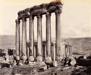 Ruins of the Temple of the Sun and the Temple of Jupiter, Baalbek by Francis Bedford