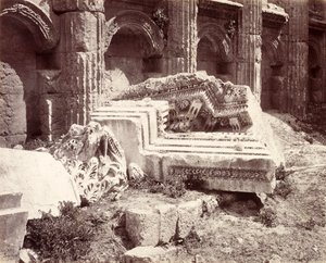 Sculptured Remains within the Temple of Jupiter, Baalbek by Francis Bedford