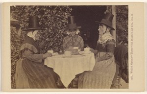 Welsh Group - Three Old Women at Tea, No. 3 by Francis Bedford