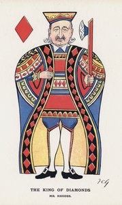 The King of Diamonds, Mr. Rhodes (color lithograph)