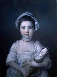 A Portrait of Lady Ann Fitzpatrick Holding a Doll by Francis Cotes