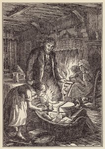 Illustration for The Cricket on the Hearth by Charles Dickens by Francis Donkin Bedford