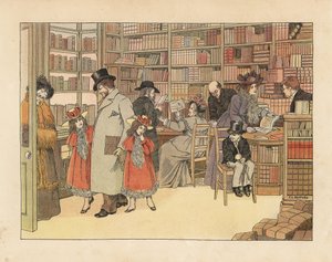 Victorian Customers in a Bookshop, from The Book of Shops by Francis Donkin Bedford