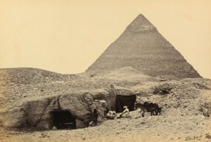 Egypt and Palestine: pyramids of Kefren and tombs in the fortress at Giza, Upper Egypt by Francis Frith