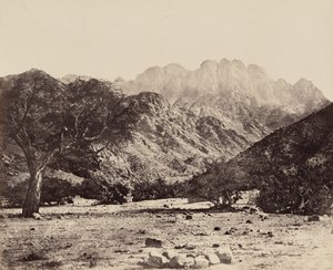 Mount Serbal, from the Wádee Feyrán, Egypt by Francis Frith