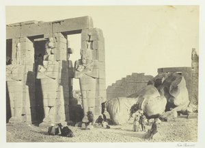 Osiride Pillars and Great Fallen Colossus, at the Memnonium, Thebes, 1857 by Francis Frith