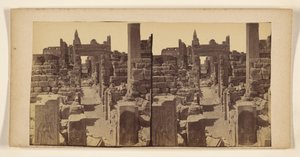 Ruins with carved figures on walls in foreground by Francis Frith