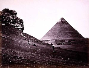 Second Pyramid at El-Geezah, from the South East by Francis Frith