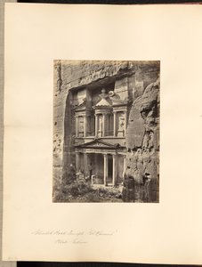 Splendid Rock Temple, "El Khusne", Petra, Edom by Francis Frith