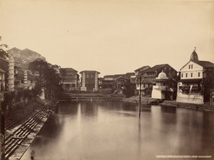 Temples & Tank, Walkeshwur by Francis Frith