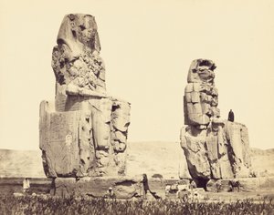 The Statues of the Plain, Thebes by Francis Frith