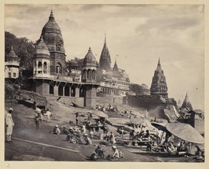 Ganges Riverbank and Manikarnika Ghat by Francis Frith and Co.