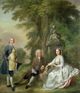 Jonathan Tyers and His Daughter, Elizabeth, and Her Husband, John Wood by Francis Hayman