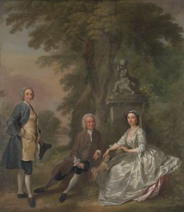 Jonathan Tyers, with His Daughter Elizabeth, and Her Husband John Wood by Francis Hayman