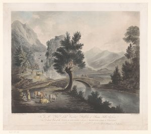 View of Keswick Lake with the Lodore Waterfalls by Francis Jukes