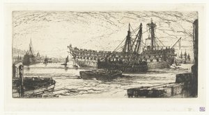 Dismantling of the Ship Agamemnon by Francis Seymour Haden (Sir) (signed by artist)