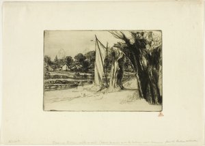 Thames Ditton with a Sail by Francis Seymour Haden