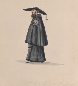 A Monk from the Order of Barbones, from a Group of Drawings Depicting Peruvian Costume