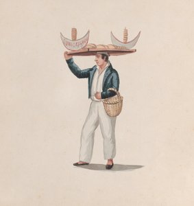 A Tortilla Vendor Balancing a Tray on His Head by Francisco