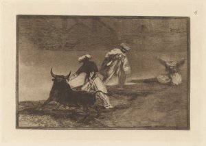 They Play Another with the Cape in the Enclosure, Plate 4 from La Tauromaquia