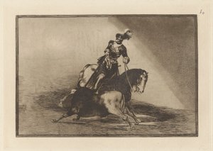 Charles V. Spearing a Bull in the Ring at Valladolid, Plate 10 from La tauromaquia
