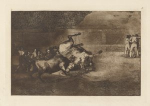 Horse Thrown by a Bull, Plate B from La tauromaquia (third edition)