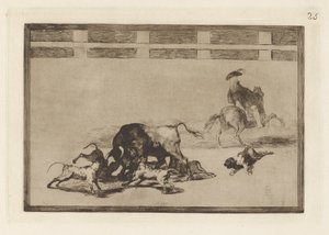 They Loose Dogs on the Bull, Plate 25 from La tauromaquia by Francisco de Goya