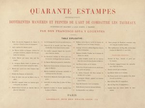Explanatory Sheet, from La tauromaquia (Third Edition)