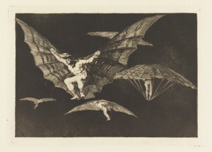 Manner of Flying, plate 13 in Proverbs by Francisco de Goya