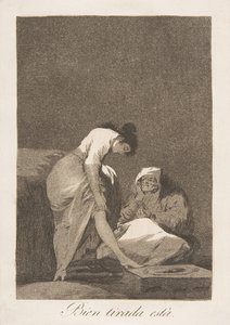 Plate 17 from Los Caprichos: It is nicely stretched