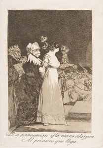 Plate 2 from Los Caprichos: They Say Yes and Give Their Hand to the First Comer by Francisco de Goya